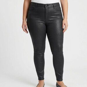 H&M Coated Black Skinny Jeans Size 16 Cyber Sigilkore Goth Opium Alt Moto Egirl